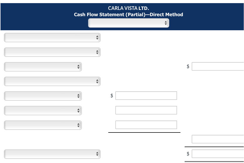 Carla Vista Ltd. reported the following for the fiscal year 2024: Additional