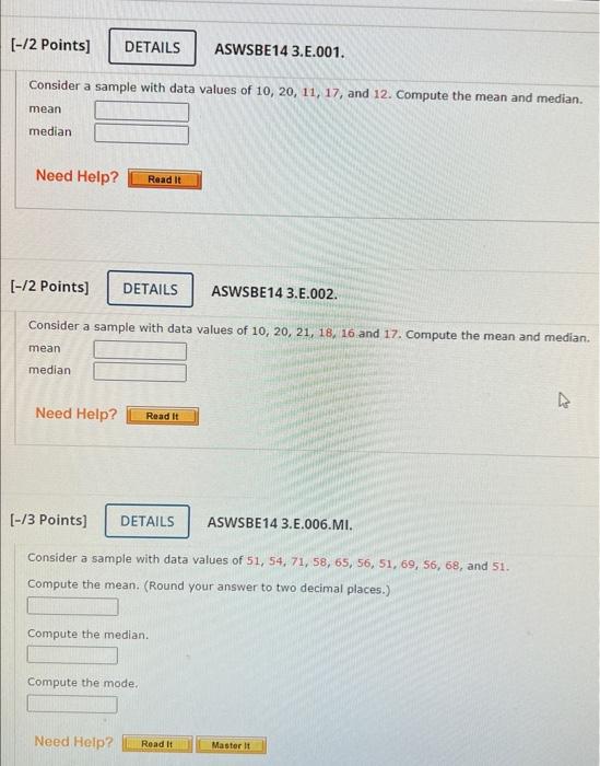 3 problems. please help. explaining it would be great Consider a sample