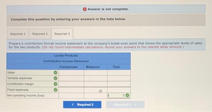 computer games: Claimjumper and Makeover. A contribution format income statement for a