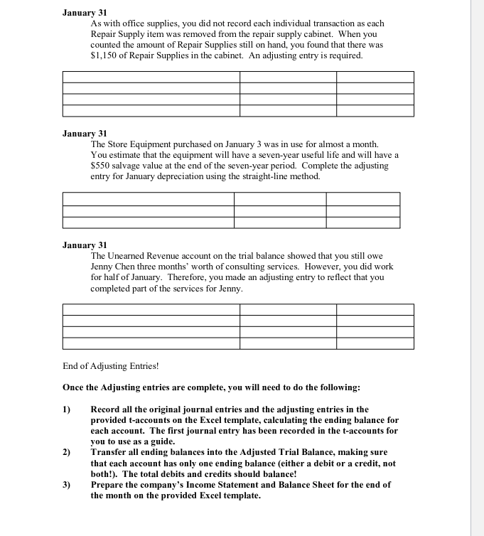 At this point, you need to prepare several adjusting entries for P.