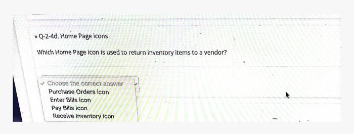 Page icons Which Home Page icon is used to record the payment