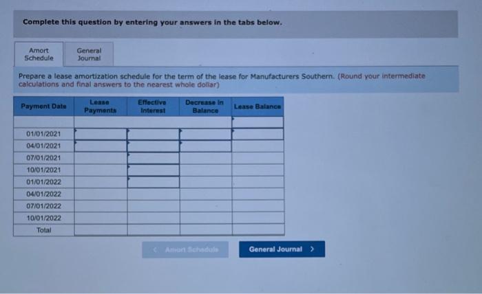15-6 (Algo) Finance lease;lessee (LO15-2] Manufacturers Southern leased high-tech electronic equipment from