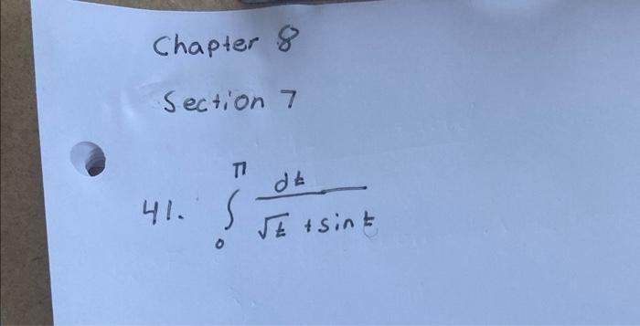  Can you integrate this using the limit comparison test? Chapter 8