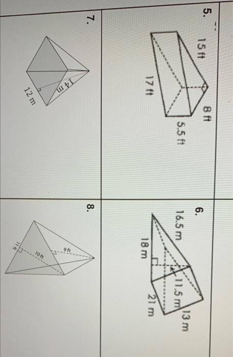 12 ft Bft 5. 15 ft 8 ft 6. 5.5 ft 16.5