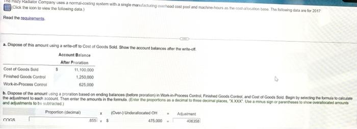 (before proration of under-or overallocated overhead) are as follows: Actual Machine Hours