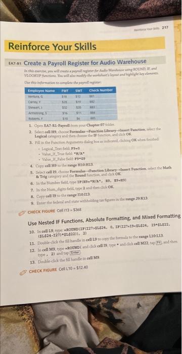 create a payroll register for audio warehouse Create a Payroll Register for