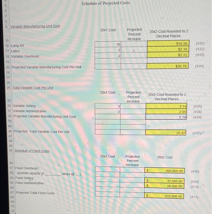 please answer 5.2-6.4. thank you 5 6 7 89 Schedule of Projected