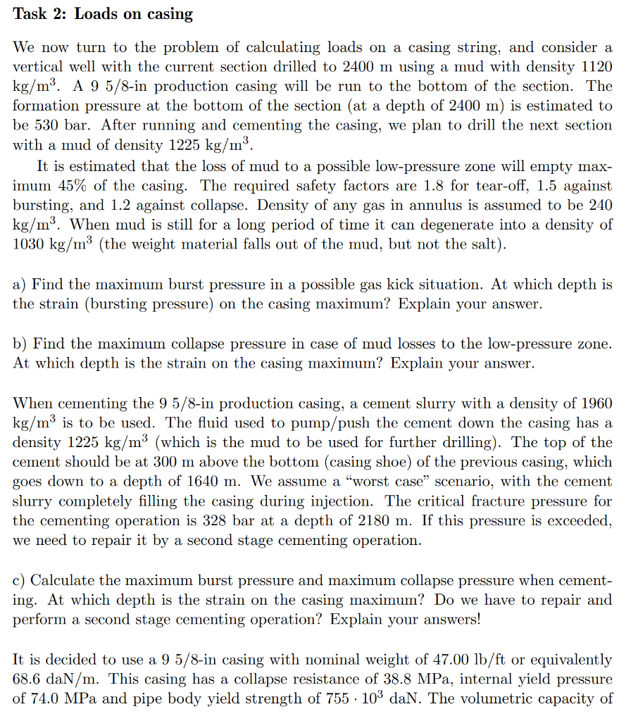 Hi i need help with the following task regarding drilling : Task