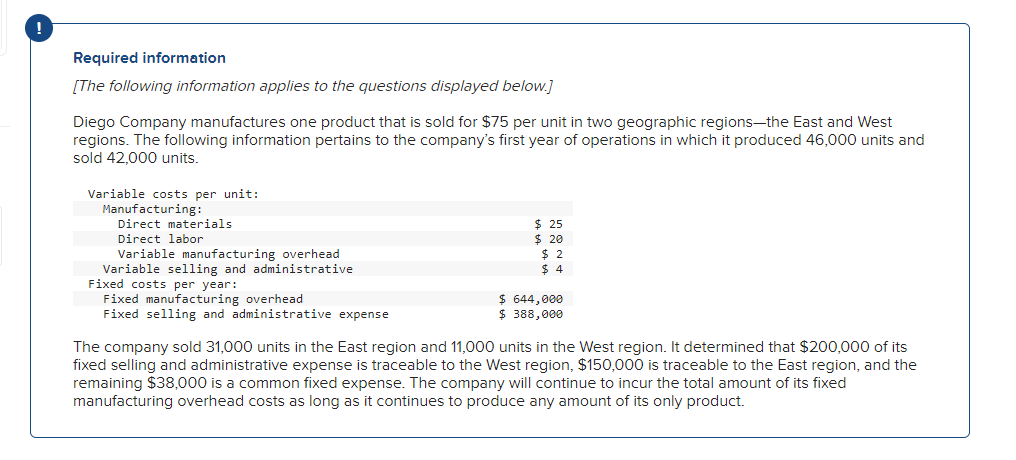 1. What is the unit product cost under variable costing? 2. What