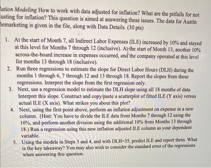  ation Modeling How to work with data adjusted for inflation? What