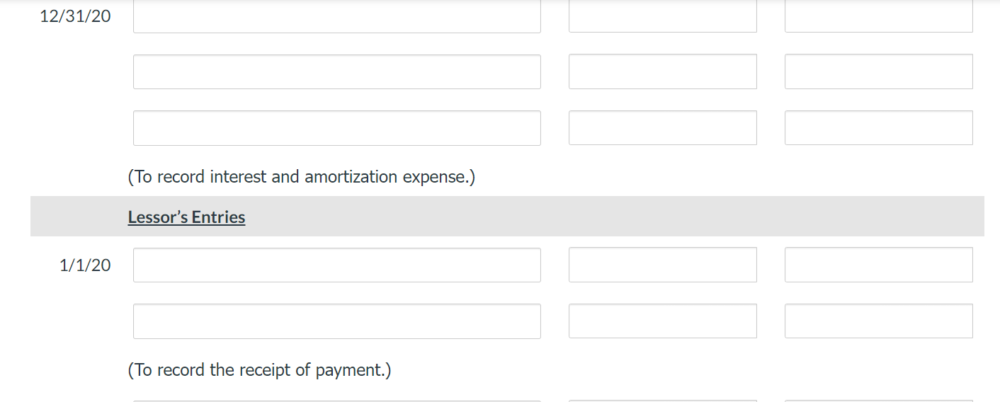 contract starting January 1, 2020. Terms of the lease require payments of
