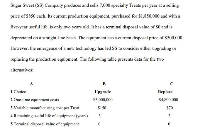 QUESTION: Assume that all data are as given in the original exercise.