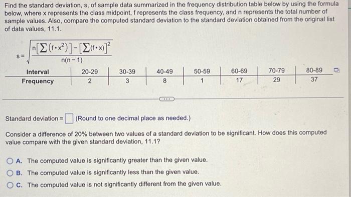 thumb and compare itto the standard deviation listed below. Does the range