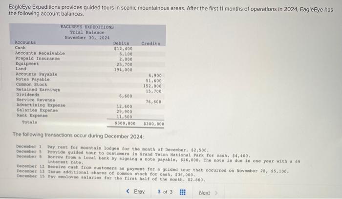 please solve :) EagleEye Expeditions provides guided tours in scenic mountainous areas.