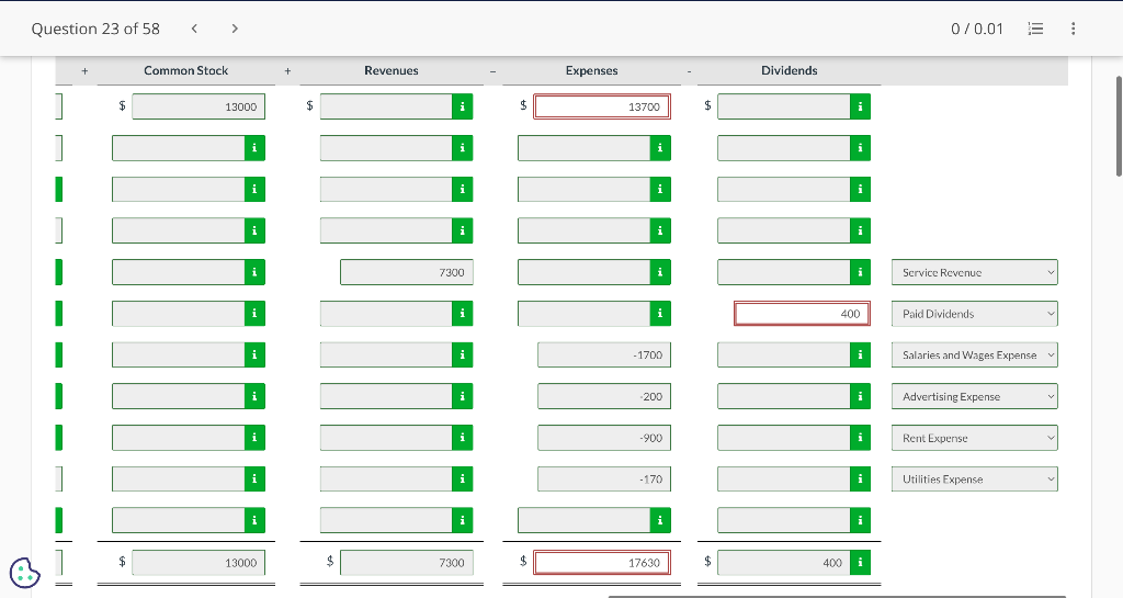 red boxes Question 23 of 58 * $ + $ $ Common