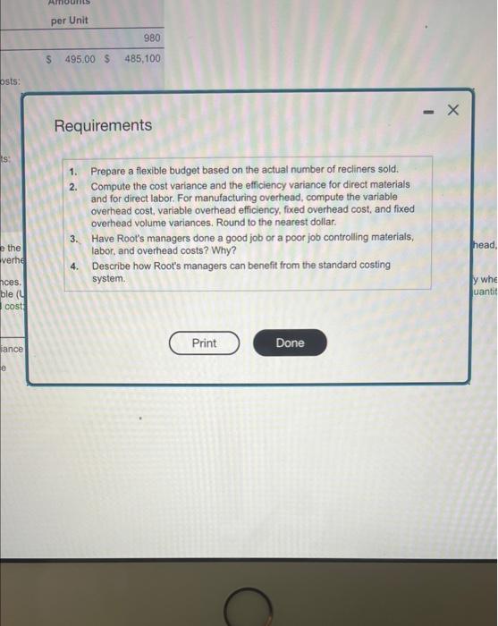 Pound as the nescest dollar, Data table Requirements 1. Prepare a flexible