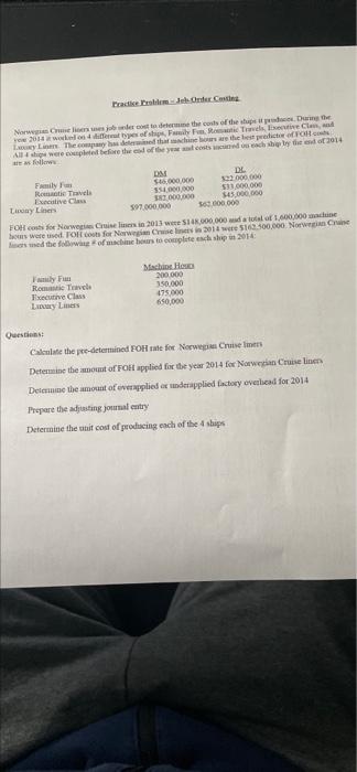 solve and show work please Practice Onder Najboste delene the costs of