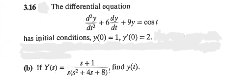 Use the Final Value Theorem to predict y() BEFORE taking the inverse