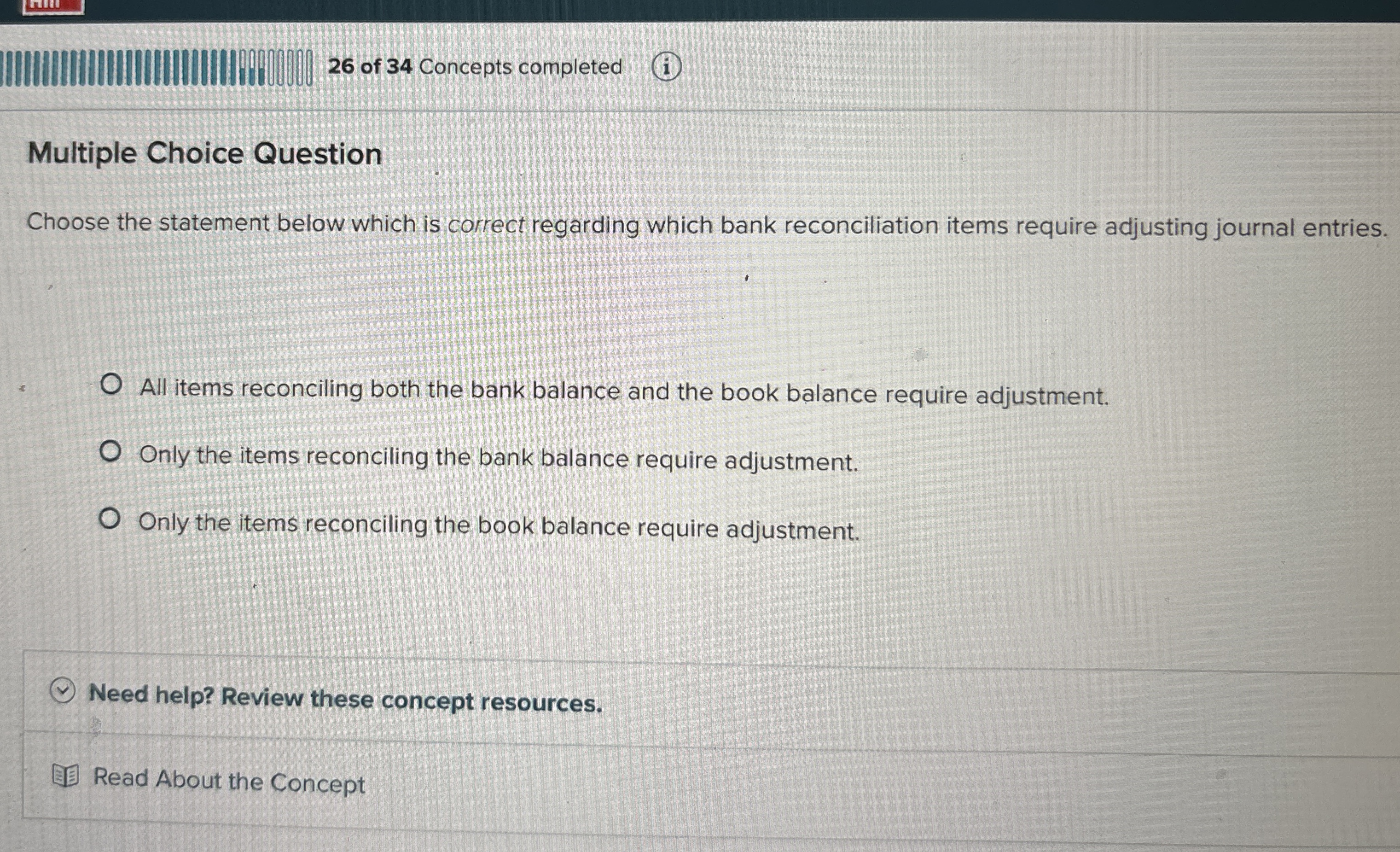  Multiple Choice Question Choose the statement below which is correct regarding