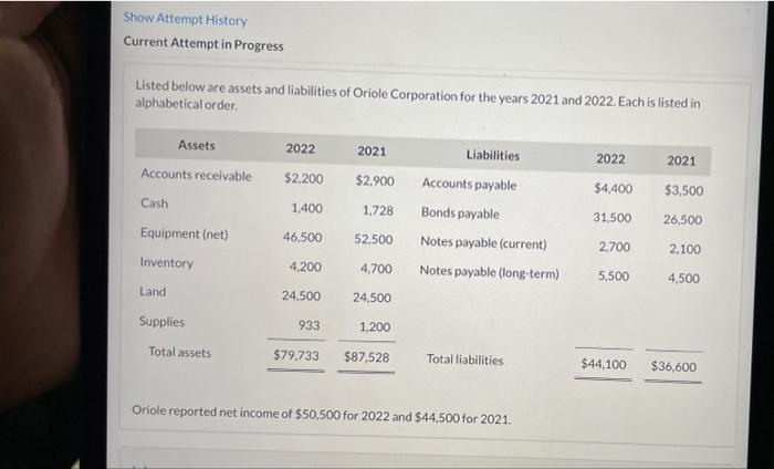 helpp Show Attempt History Current Attempt in Progress Listed below are assets