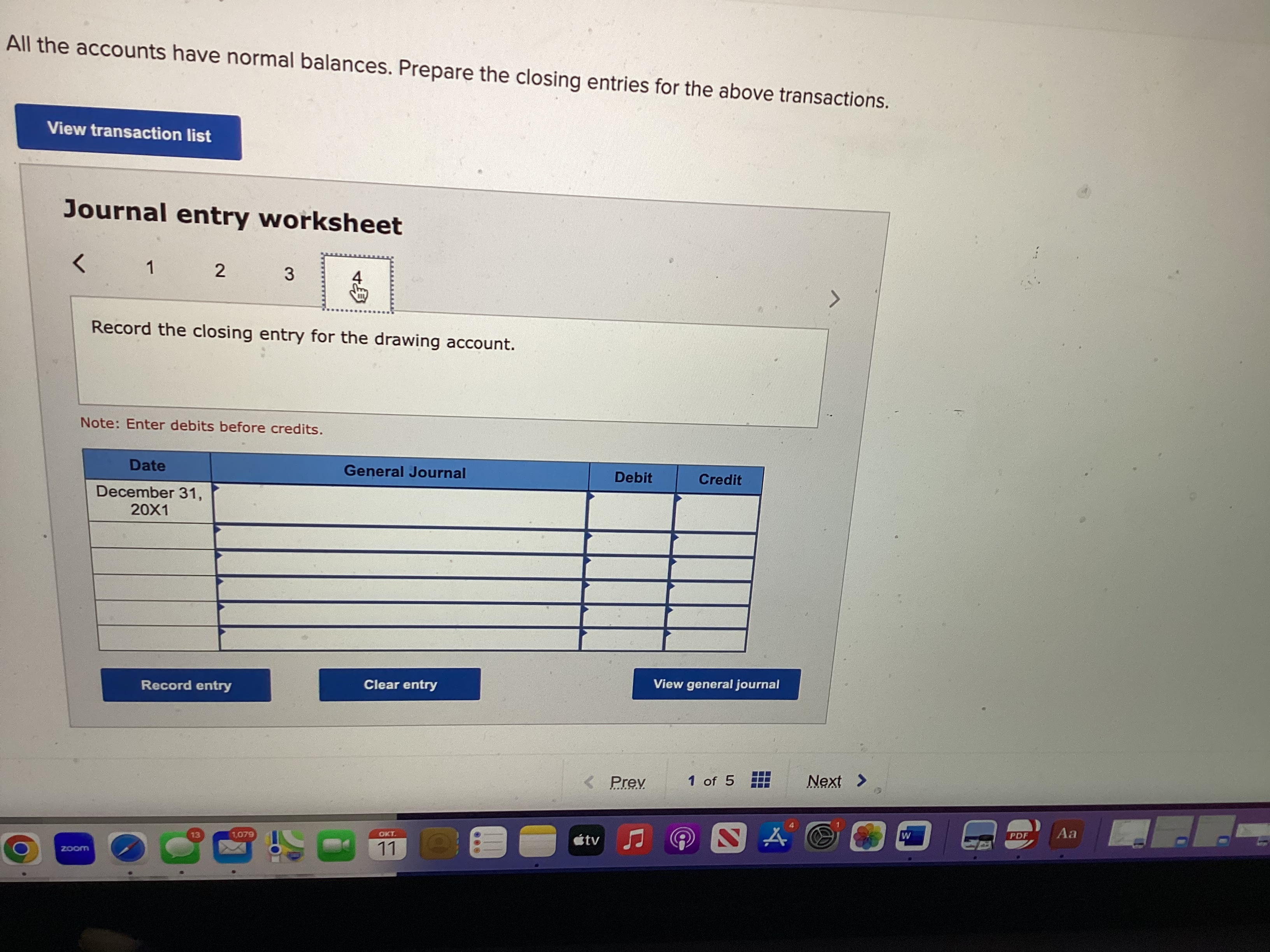  On December 31,20X1, the ledger of De La Rosa Company contained