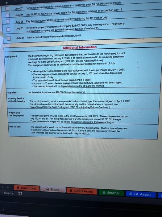 all my transactions right and balance my trail balance. Transactions need to