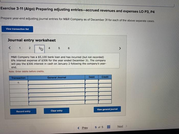 below) a. M&R Company provided $2,100 in services to customers in December,