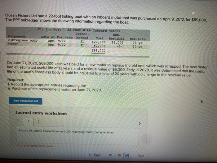 had a 22-foot fishing boat with an inboard motor that was purchased