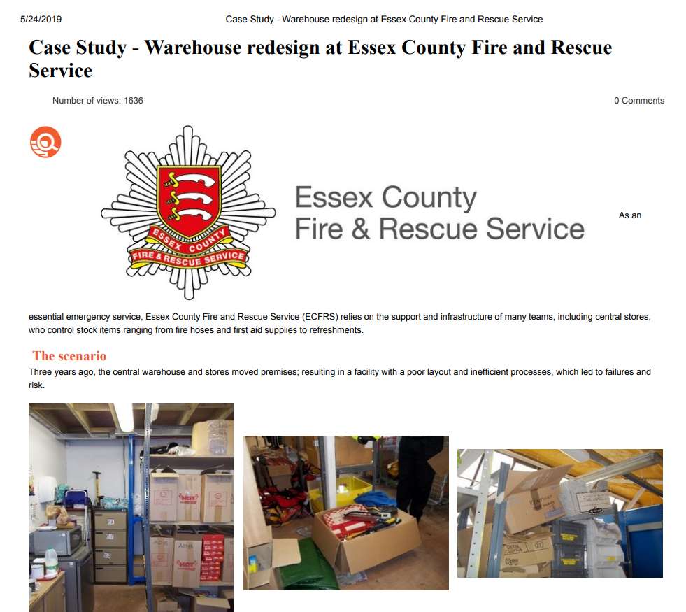  5/24/2019 Case Study - Warehouse redesign at Essex County Fire and