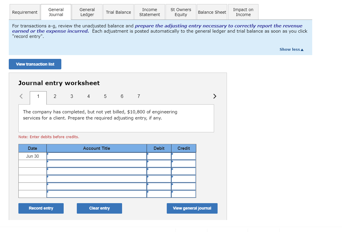 business called Adams Engineering and recorded the following transactions in its first