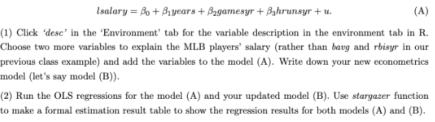  Use the statistical software R/R-Studio. For each question, copy and paste
