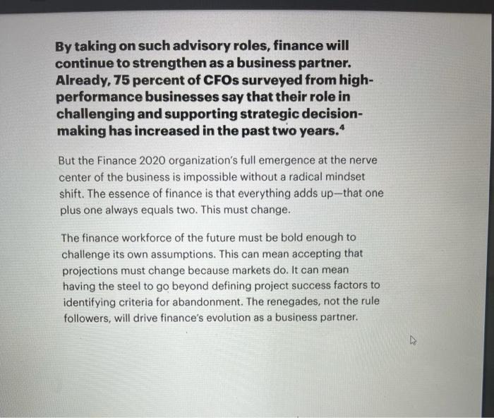 an analytics powerhouse that derives insight from data, finance talent will need