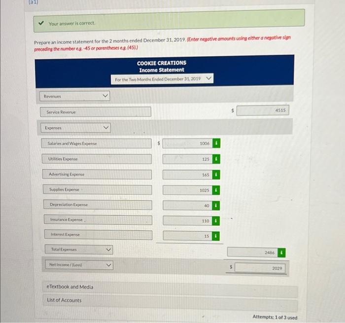 busy December. At the end of the month, after journalizing and posting