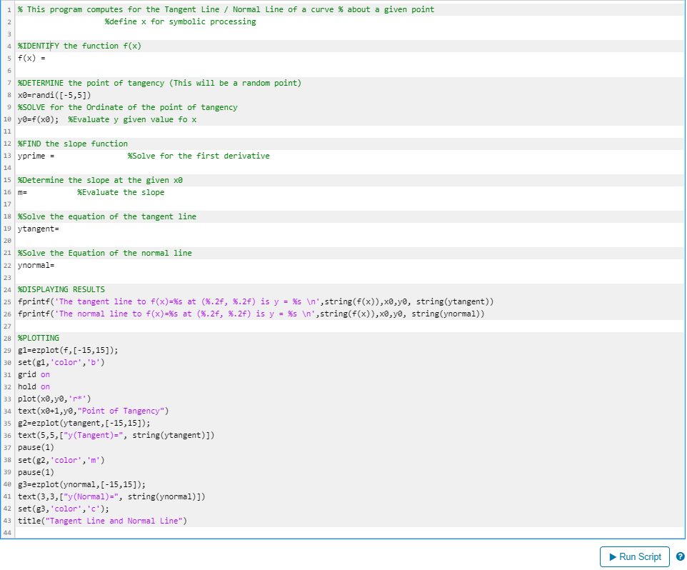 USE (MATLAB APPLICATION) PLEASE BE GUIDED IN THE INSTRUCTIONS BELOW. Note: This