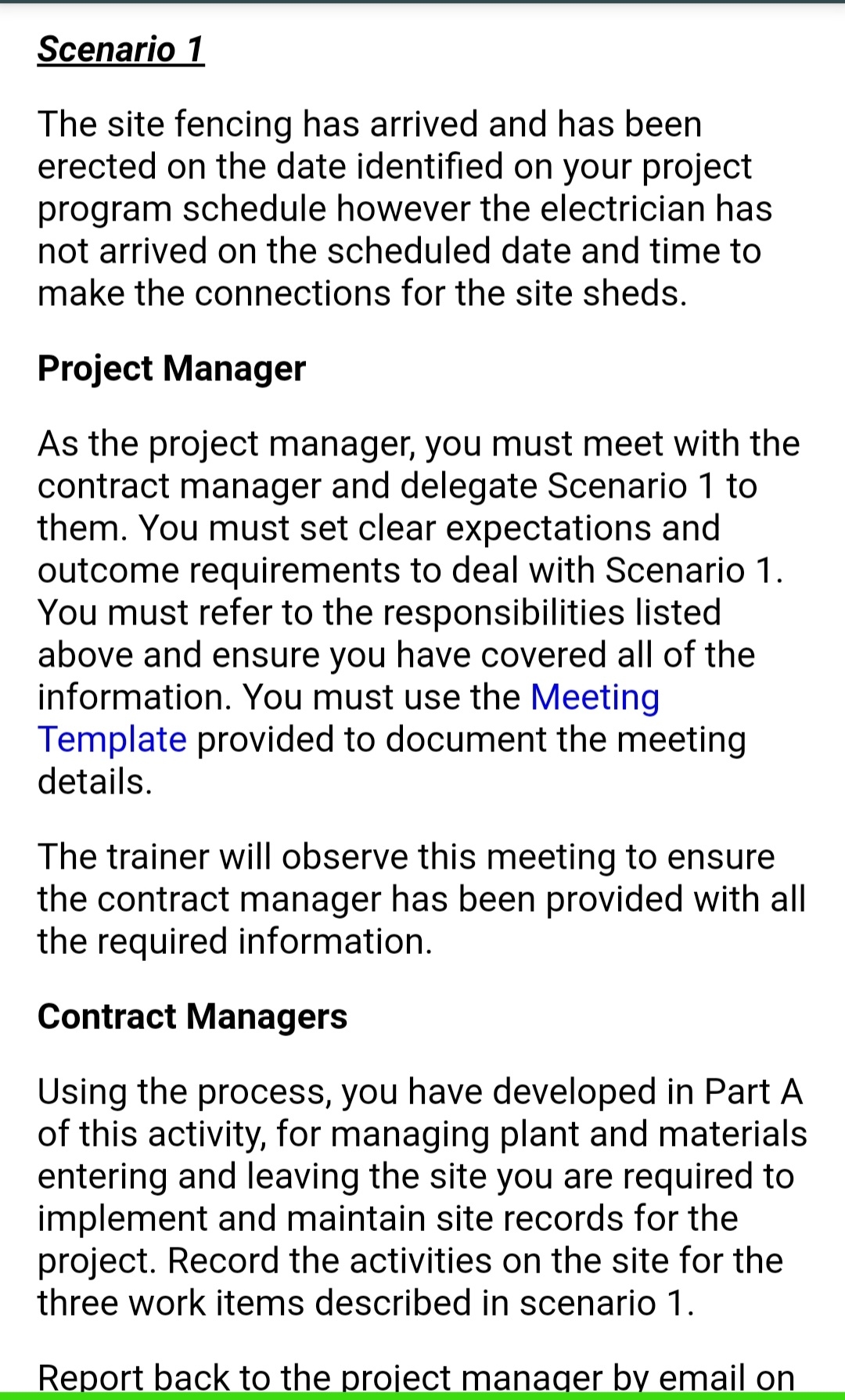 smoothly, you are 3w required to develop the Onsite Operations rocedure. The