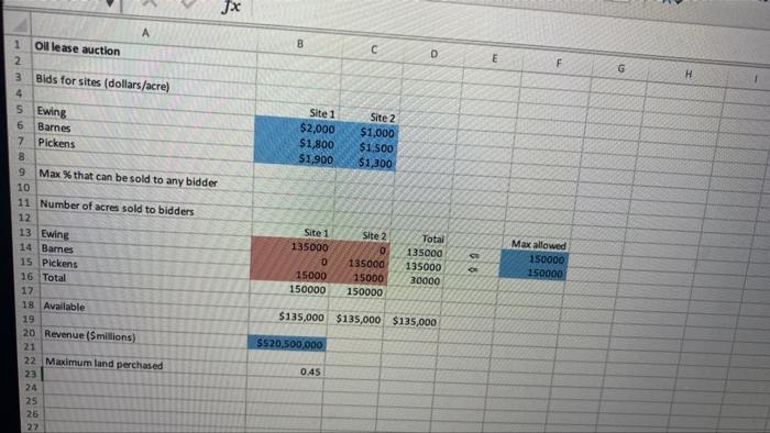 and tell me where I went wrong. Question: The government is auctioning