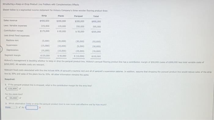 #2 please Structuring or Drop Product Line Problem with Complementary Effects Shown