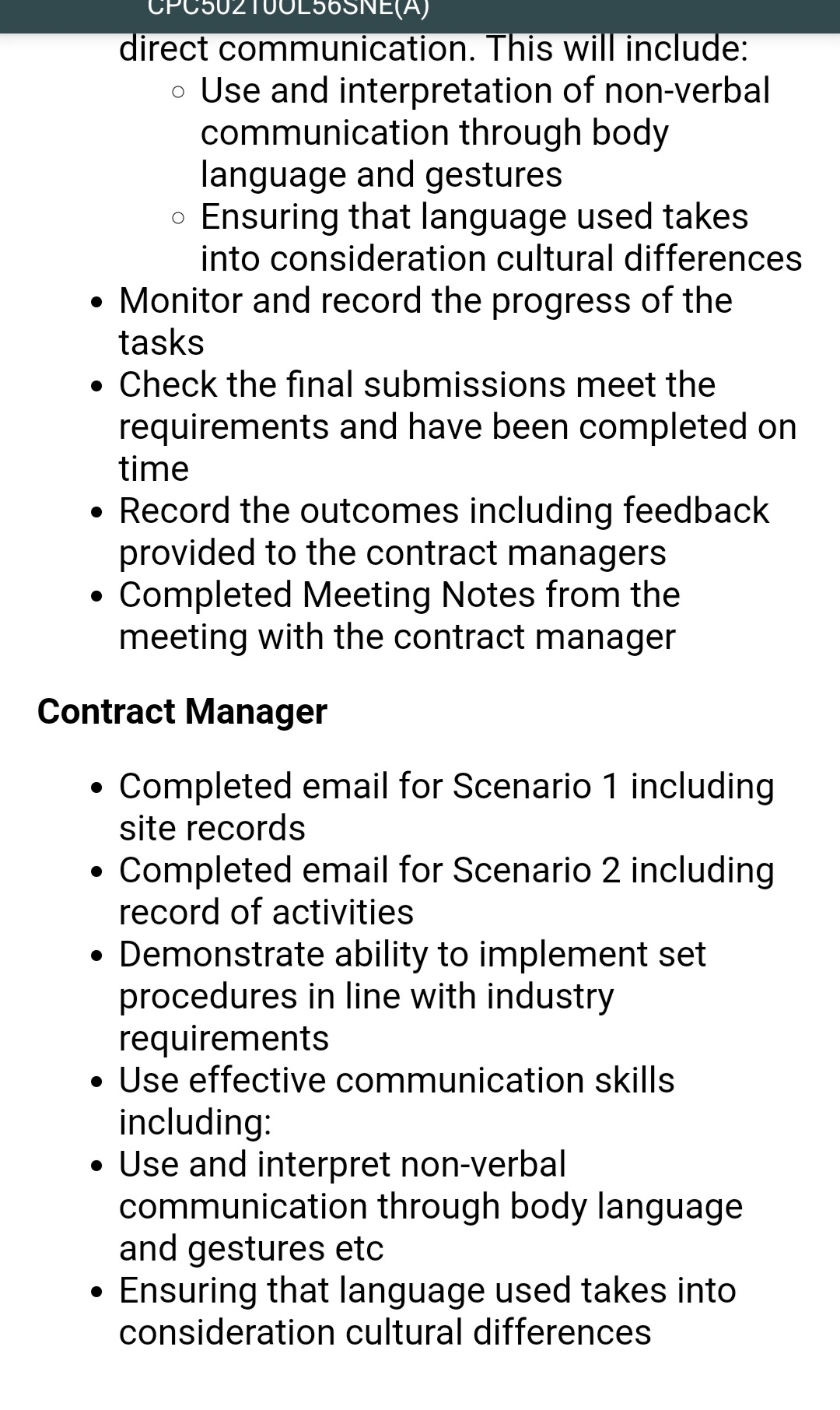 listed above . Procedures must be typed, written clearly and in line