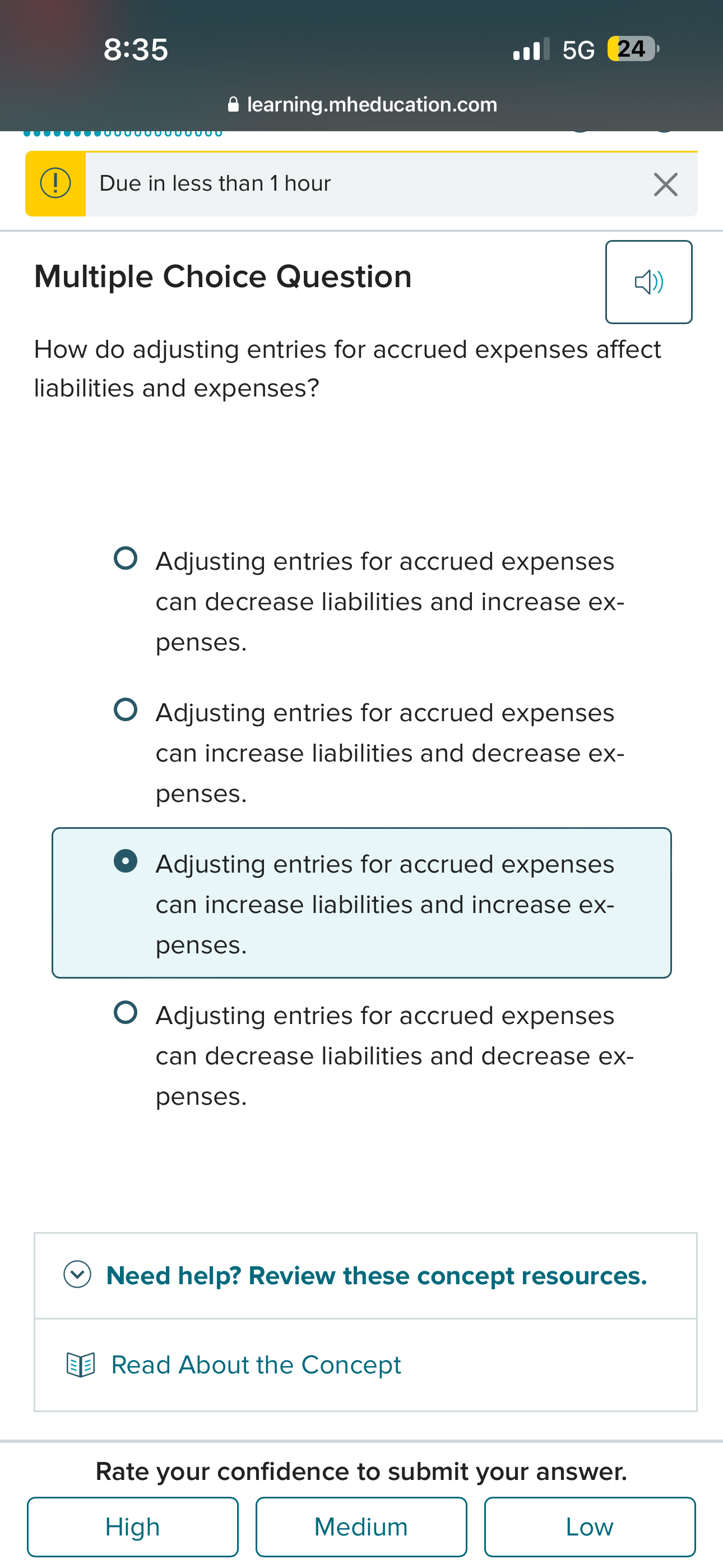  Multiple Choice Question How do adjusting entries for accrued expenses affect