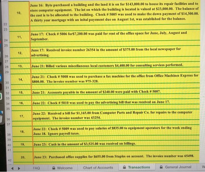 yellow cells) . Fill out Worksheet for period ending June 1, 2001Thank