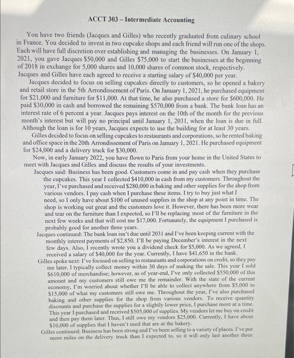  Please help with the requirements part on the second page ACCT