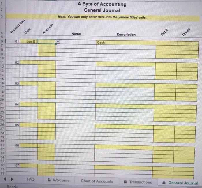 04, 05, 06, 07, 08, 09, Description of transaction June 1: Hudson