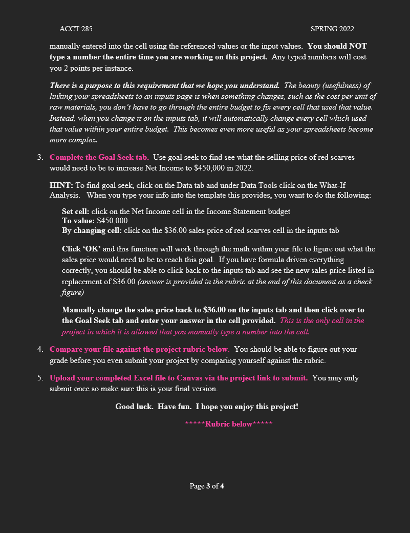 DATE: FRIDAY, APRIL 15TH @ 5:00 PM Objective The purpose of this