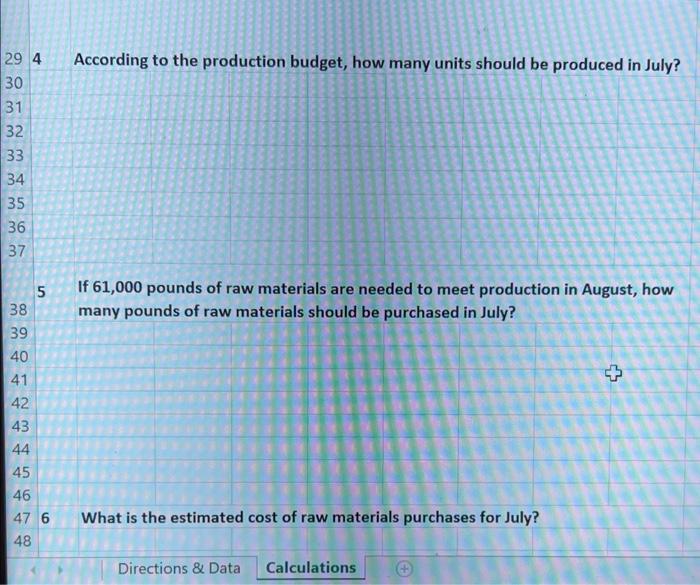 Company makes one product and it provided the following information to help