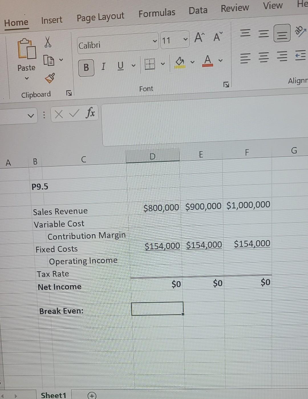 Complete problem P9.5 The attached workbook should help you in solving
