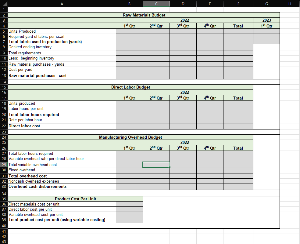project. Company Background & Inputs Cyclone Scarves Company is a small manufacturing