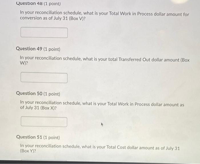 f g)what amoutn belongs in box g h) what unit costs belong