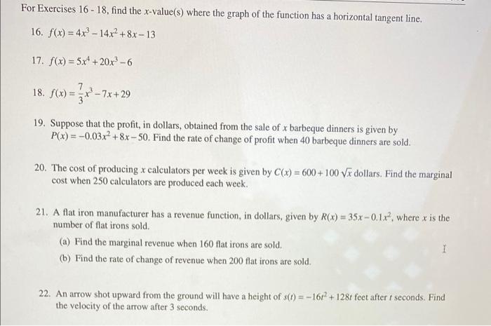 i need 17 and 22 please For Exercises 16 - 18, find