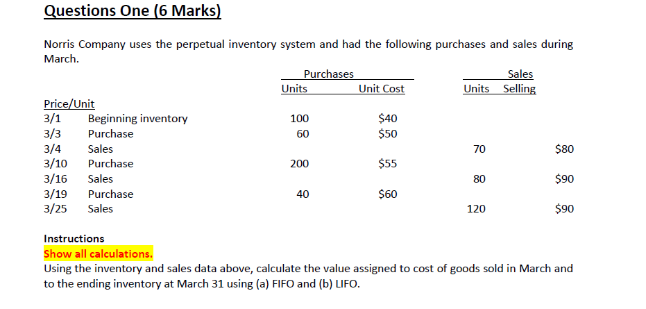  Note : Kindly Solve in word Version Format and Show all