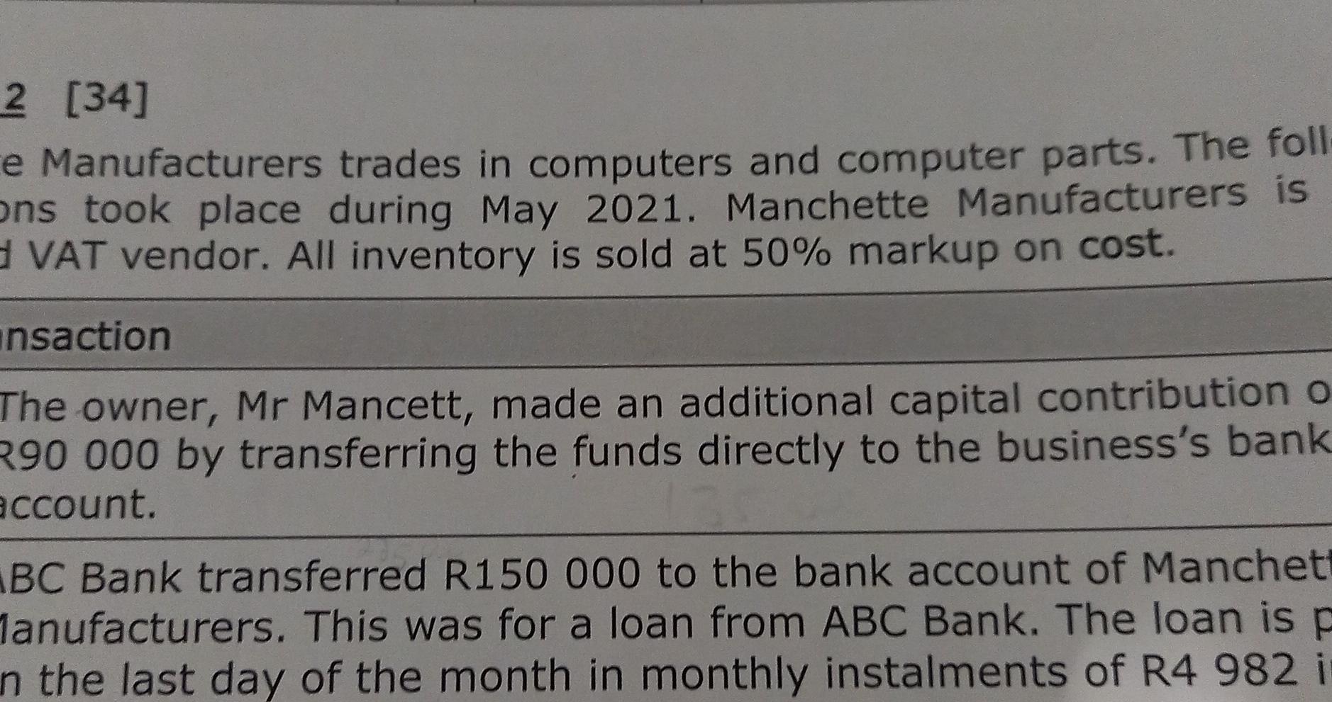  how do I answer this question 2 [34] e Manufacturers trades